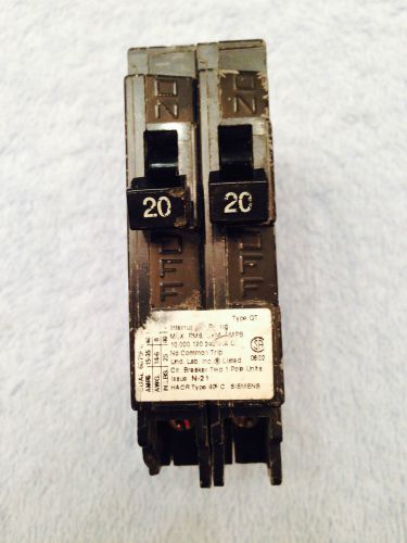 Q2020nc siemens / ite 20 amp twin plug-in  circuit breaker for sale