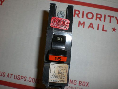 FPE Federal Pacific Electric Breaker  15Amp 1 Pole  Stab-Lok Type NA(Thick)