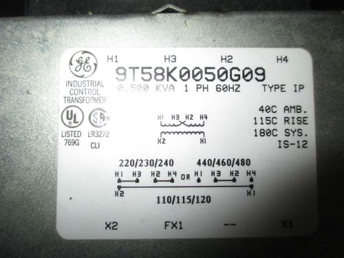 Nos ge industrial control transformer 9t58k0050g09 40c amb 115c rise for sale