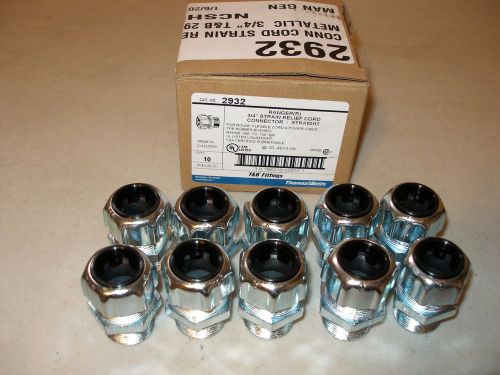 Lot of 10 T&amp;B Thomas &amp; Betts 2932 Strain Relief Connectors 3/4&#034; - NEW