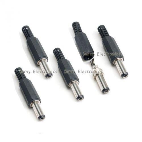 10pc 2.1x5.5mm dc power male plug jack adapter connector socket for cctv camera for sale
