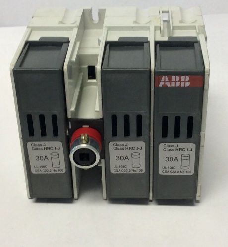 Abb os 30aj12 fuse disconnect switch w/ abb type hrc i-j 30 amp &amp; fuses for sale
