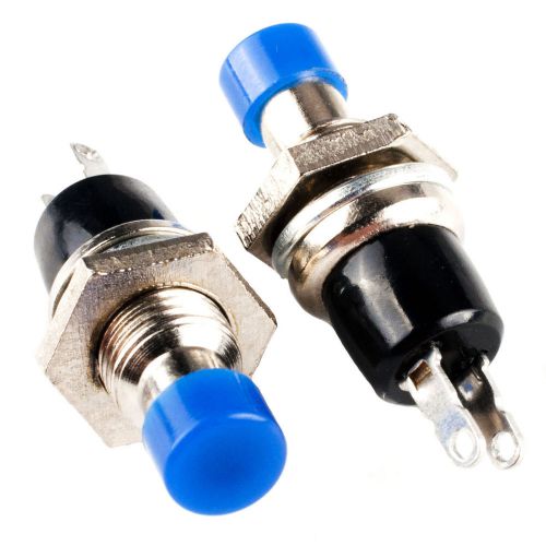 1x new mini push button spst momentary n/o off-on switch 10mm blue for sale