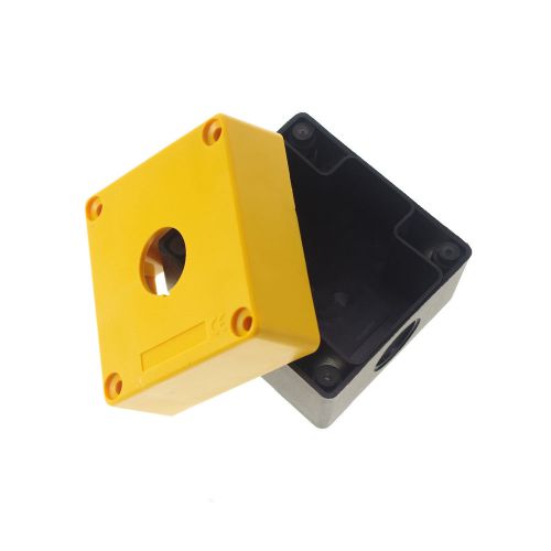 22mm Yellow Black  Push Button Switch Station Control Plastic Box  Case
