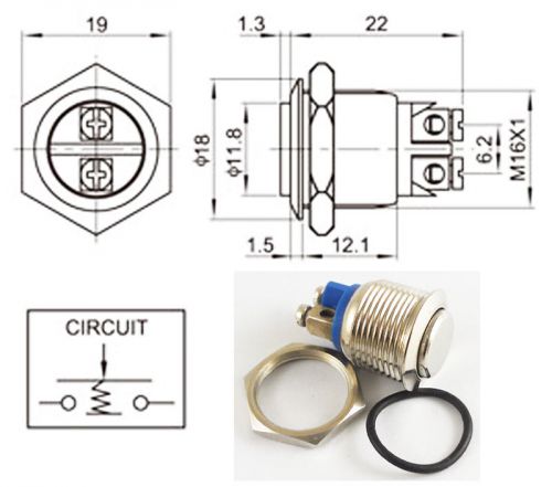 Metal high flush push button momentary horn waterproof switch 250v 16mm qn16-a3 for sale