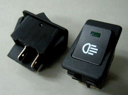 L4p oem black 12v green illuminated snap-in car dash rocker switch #ewa0 x 2 pcs for sale