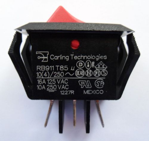 Carling Technologies RB911-RR-B-0-N MINI CURVETTE Rocker Switch TAB TerminalS