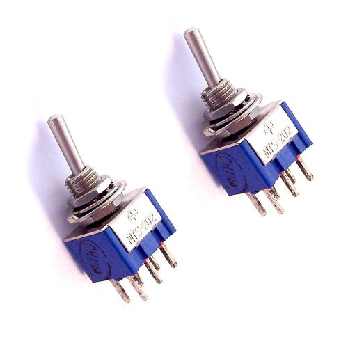 Lot of 2 mini toggle switch on/on 6a 125vac model mts-202 for sale