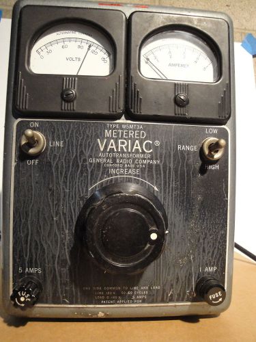 GENERAL RADIO W5MT3A Metered 5 Amp Variac - Variable Transformer Guarenteed