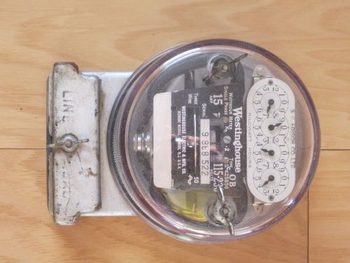 Westinghouse watthour meter single phase 115-230 volts, 50hz, vintage steam punk for sale