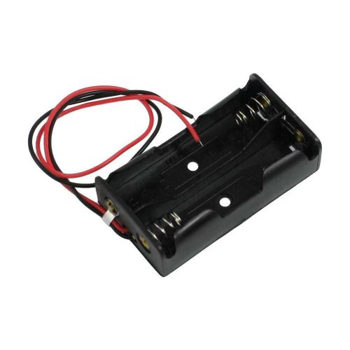 New black plastic 21cm/ 8.3&#034; 2 x 1.5v aa battery lead wired cell case box gift for sale
