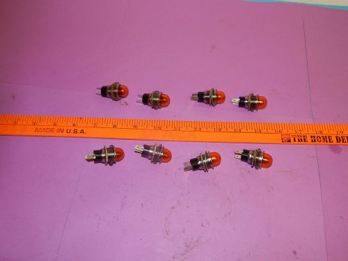 Lot of 8 amber 75 watt 125 volt mini light indicators for sale