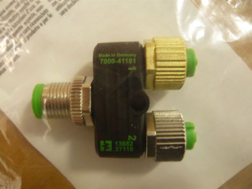 T COUPLER, STRAIGHT, M12 MALE 5P TO M12 FEMALE 5P, MAX 60V 4A, MURR 7000-41181