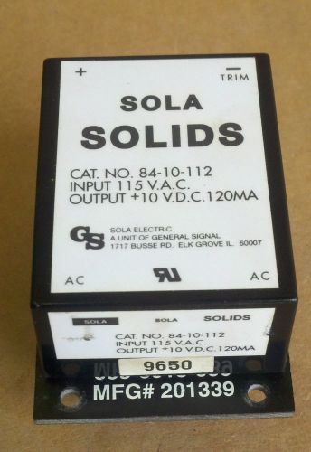 SOLA SOLIDS 84-10-112 115VAC with base