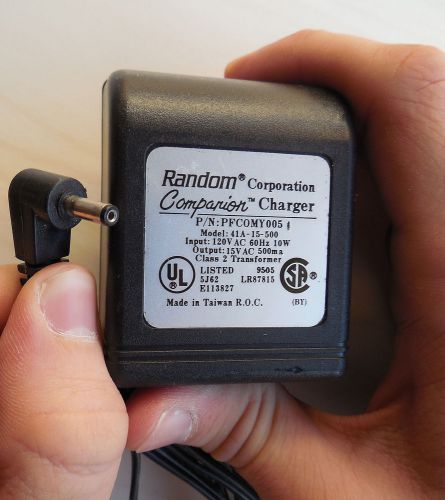 Random Corp Companion AC Power Supply Adapter Charger #41A-15-500; 15 VAC 500 mA