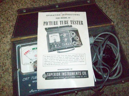 Vintage CRT Picture Tube Tester  In Case Model 83