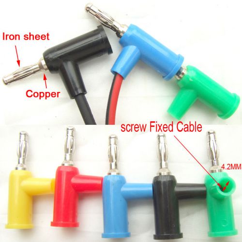 10X 5 color 4MM Banana Plug Screw Cable Lock to BINDING POST Testers Test Probes