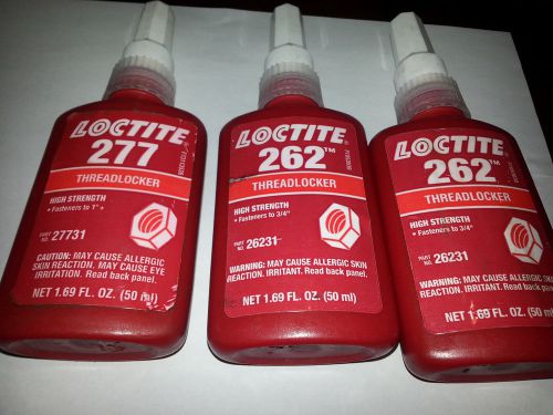 New loctite 262 and  277  red threadlocker high strength 1.69 fl.oz (50ml) for sale