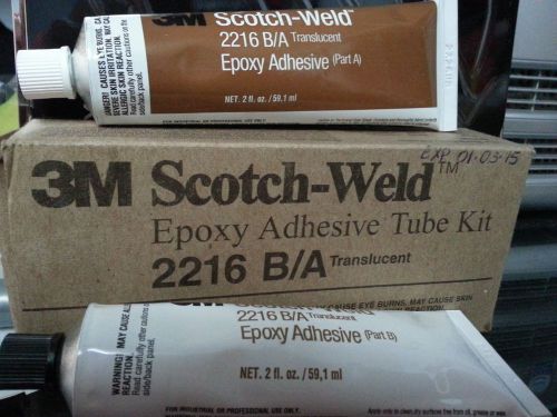 3-m scotch-weld two part epoxy adhesive 2216 b / a &#034;&#034;gray&#034;&#034; tube kit 4oz new for sale