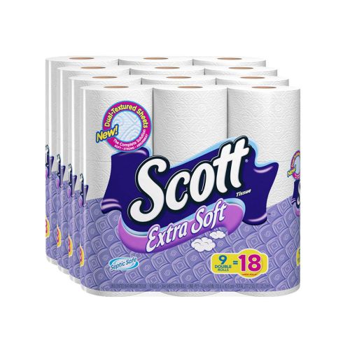 Scott Extra Soft Double Roll Tissue 9 Ct 4 Packs Bath Rolls Toilet Paper Tissues