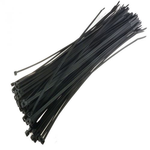 New 100 pcs pack 12&#034; inch black network cable cord wire tie strap zip nylon sh for sale