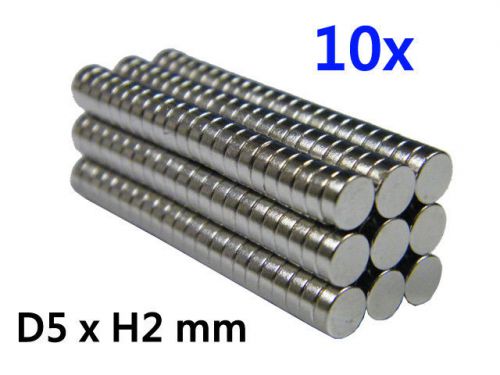 10pcs super strong neodymium rare earth magnet n38 disc 5 mm dia. x 2 mm thick for sale