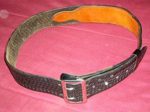 Tex Shoemaker &amp; Sons Model 201 Basketweave Leather Police Duty Belt Size N36