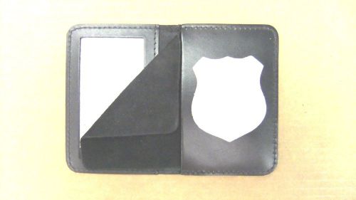 Nypd officer&#039;s style police shield &amp; id case holder cut out ct-14 lg leather for sale