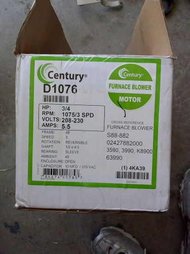 Century (formerly A.O. Smith) D1076 3/4 HP 208-230V Direct Drive Blower Motor