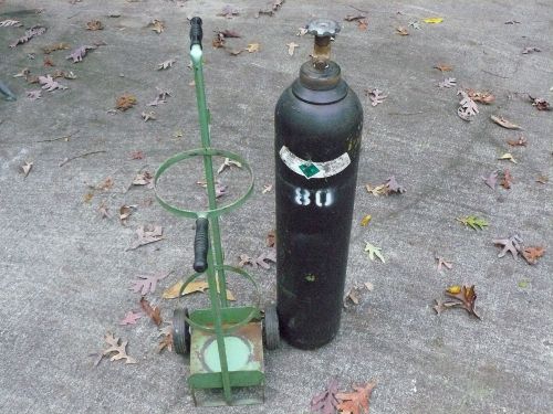 Nitrogen compressed gas cylinder 80 cu ft with tank dolly for sale