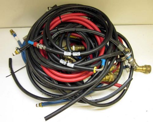 Lot 150&#039;&#039;&#039;&#039; parker 801-6 push-lok 3/8&#034; hoses &amp; 33 fittings brass/stainless for sale