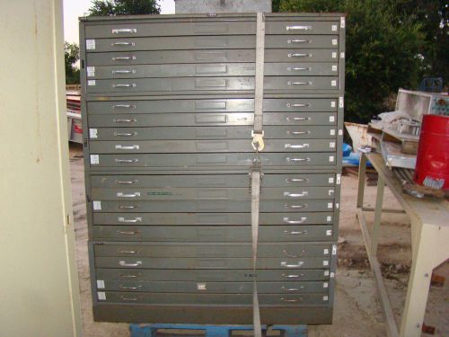 Jebco vintage antique metal flat file blueprint map draft art cabinet 20 drawer for sale