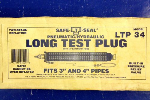 Long Test Plug by Safe-T-Seal -- Fits 3&#034; &amp; 4&#034; Pipes