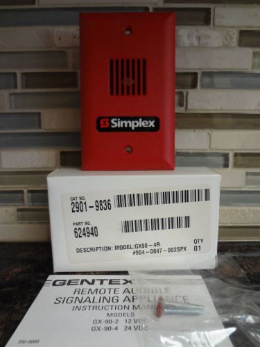 Simplex 2901-9836 Remote Audible Signal Appliance Fire Alarm Mod. GX90-4R NEW !!