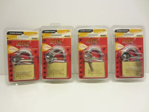 (Lot of 4) Packrite Defense2 SS-350 2&#034; Solid Brass Padlock NEW