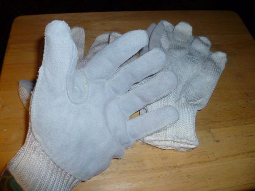 2 PAIR XLARGE CUT RESISTANT RATE 3 DYNEEMA WITH LEATHER REINFORCED PALM GLOVES
