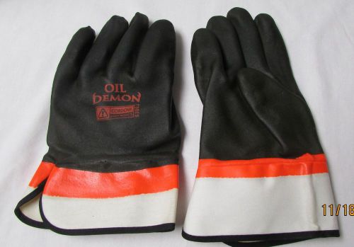 Work gloves double dipped pvc sandpaper finish jersey lining safety cuff sz l for sale