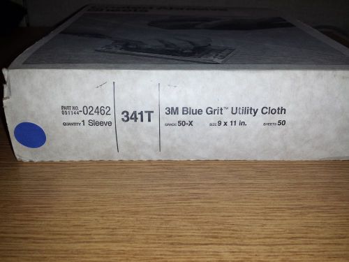 (50) 3M 341T 9X11 50-GRIT COATED ABRASIVE SHEETS - BLUE