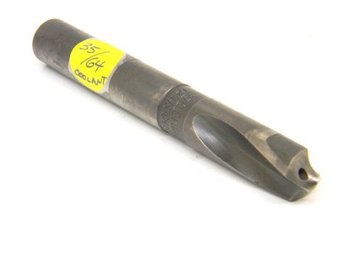 Used cleveland usa stub length 35/64&#034; straight shank coolant twist drill .5468&#034; for sale