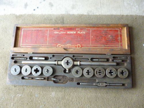 Vintage Greenfield Little Giant screw plate #37 1/2 LARGE TAP &amp; DIE SET
