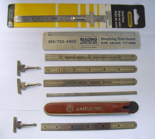 6&#034; pocket rulers, stainless &amp; aluminum, decimal, advertising