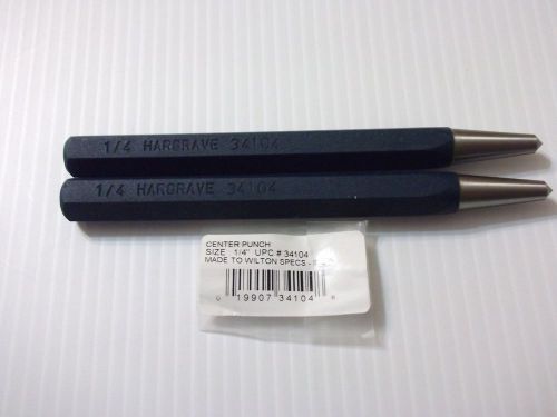 TWO (2) NEW HARGRAVE CENTER PUNCHES 1/4&#034; HEX SHAFT PN 34104 \ FREE SHIPPING