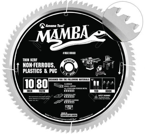 Amana Tool Mamba MA10080 Thin Kerf Non-Ferrous Laminate Flooring 10&#034; Saw Blade