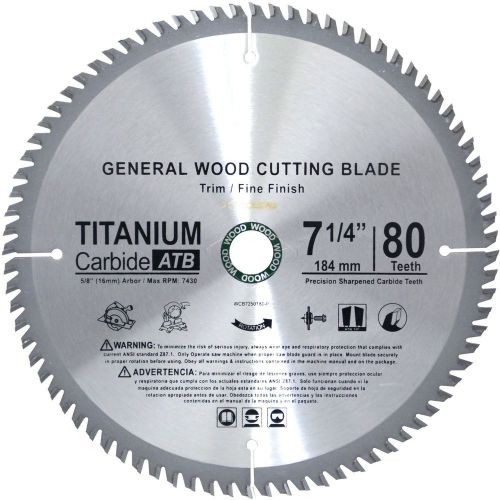 Concord Blades WCB7250T80-P TCT General Purpose 7-1/4-Inch 80 Teeth Hard and