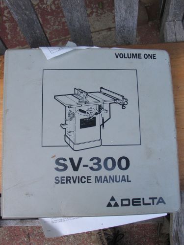 Delta service manual-sv300- volumes 1&amp;2 for sale
