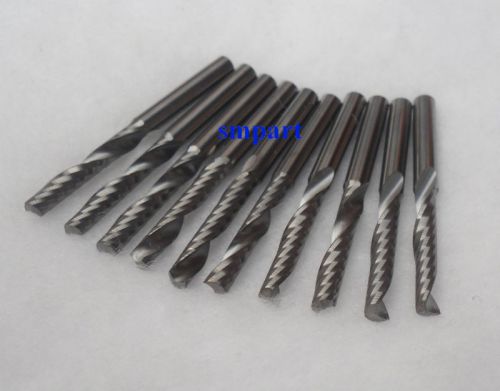 10 pcs Carbide endmill one flute spiral CNC router tool bits 1/8&#034; 22mm