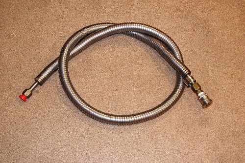 Cryogenic hose 6 ft w/ #8 jic fittings stainless steel cryo transfer vacuum hose for sale