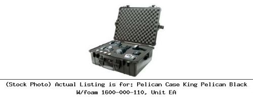 Pelican Case King Pelican Black W/foam 1600-000-110, Unit EA Lab Safety Unit