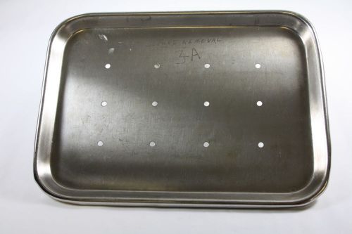 Polar Ware Perforated Stainless Instrument Tray  13-1/2&#034; x 9-1/2&#034; x 1&#034; *Used*