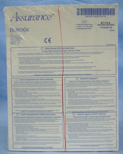 1 Pkg /200 Sheet Assurance Burdick Cardiology Medical Printer Paper #716-0237-00